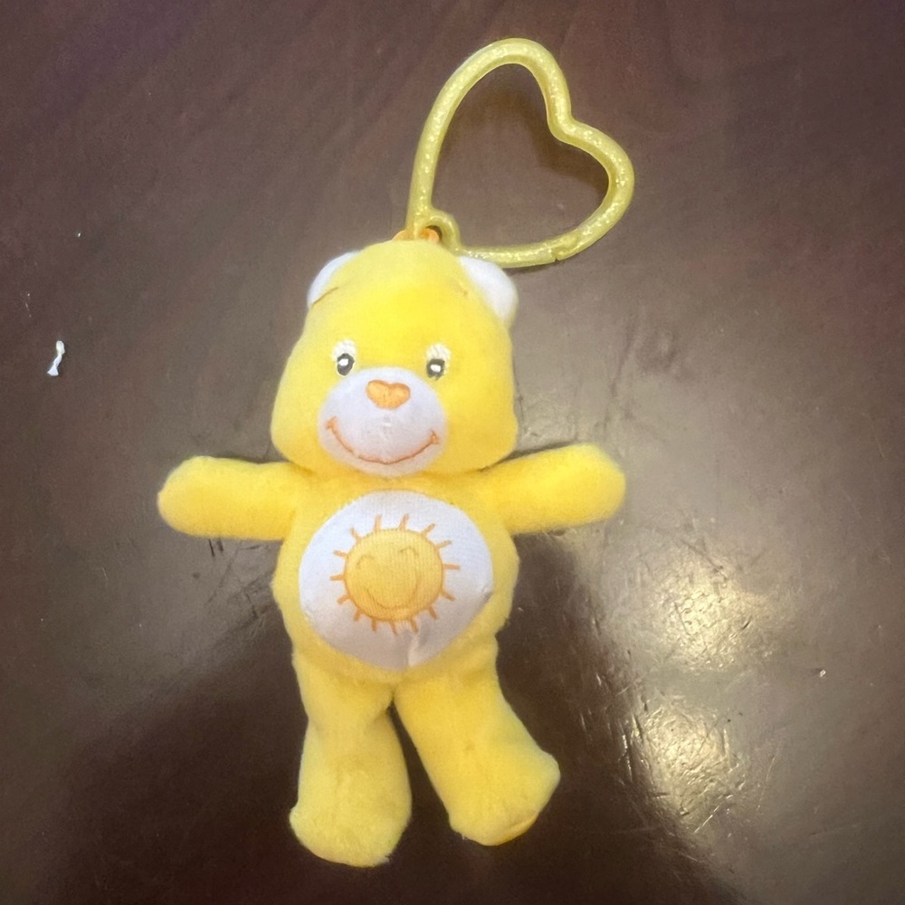 Care Bears Yellow Funshine Bear with Clip, Burger King Kid Meal Toy